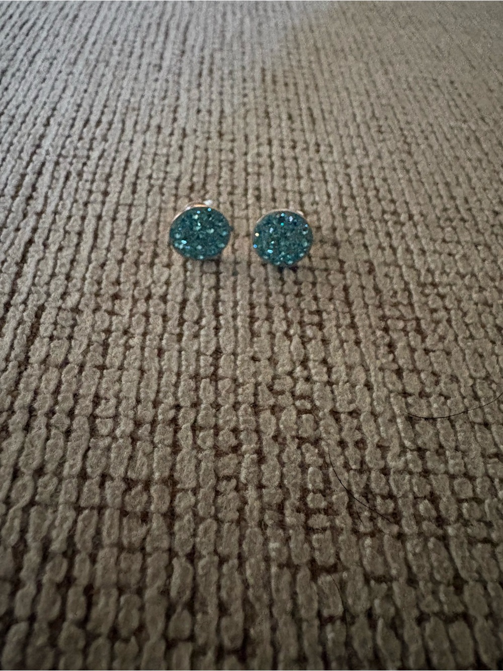 Sparkling Teal Druzy Stud Earrings - Women Jewelry